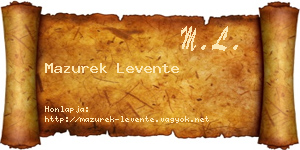 Mazurek Levente névjegykártya